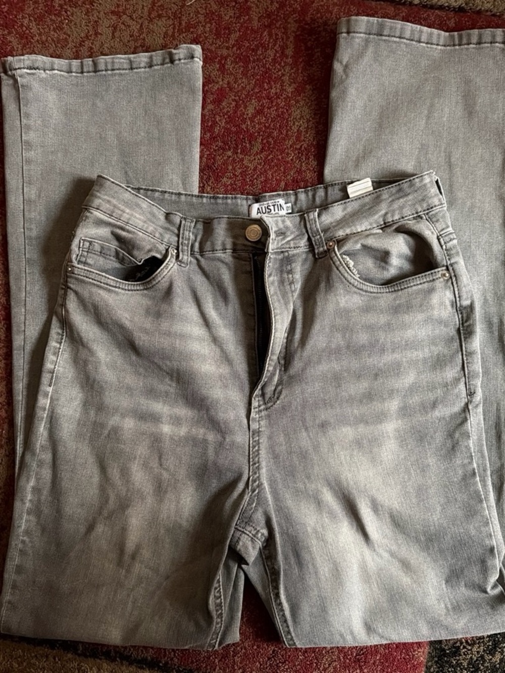 Charlotte Russe Gray Wide-Leg Flare Jeans